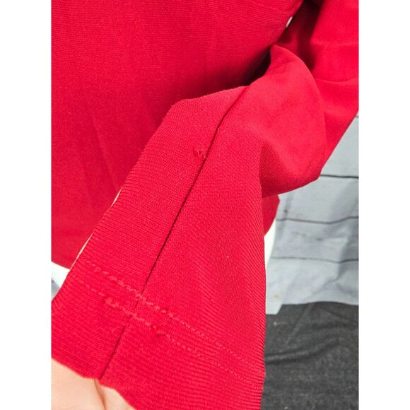 Y2K Petite Red Clubwear Fitted Twist Front V-Neck Top Blouse Bodycon - Picture 4 of 5